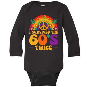 I Survived The 60s Twice Sixties 70th Birthday Baby Long Sleeve Bodysuit