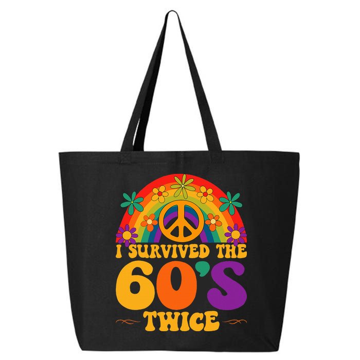 I Survived The 60s Twice Sixties 70th Birthday 25L Jumbo Tote