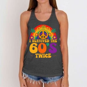 I Survived The 60s Twice Sixties 70th Birthday Women's Knotted Racerback Tank