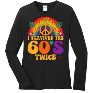 I Survived The 60s Twice Sixties 70th Birthday Ladies Long Sleeve Shirt