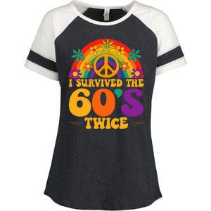 I Survived The 60s Twice Sixties 70th Birthday Enza Ladies Jersey Colorblock Tee