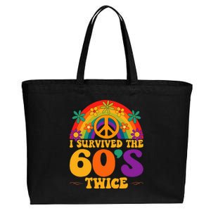 I Survived The 60s Twice Sixties 70th Birthday Cotton Canvas Jumbo Tote