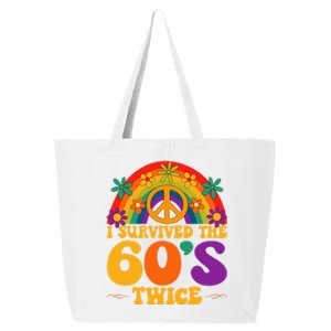 I Survived The 60s Twice Sixties 70th Birthday 25L Jumbo Tote