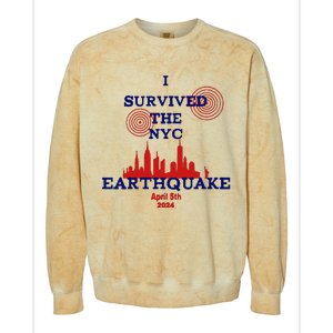 I Survived The Nyc Earthquake Colorblast Crewneck Sweatshirt