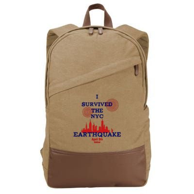 I Survived The Nyc Earthquake Cotton Canvas Backpack