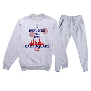 I Survived The Nyc Earthquake Premium Crewneck Sweatsuit Set