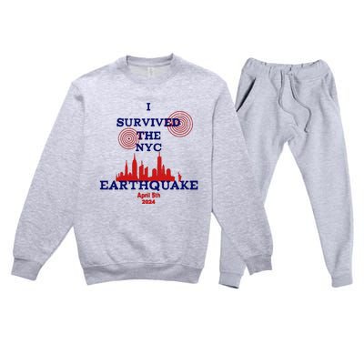 I Survived The Nyc Earthquake Premium Crewneck Sweatsuit Set