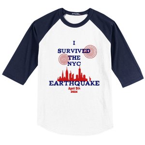 I Survived The Nyc Earthquake Baseball Sleeve Shirt