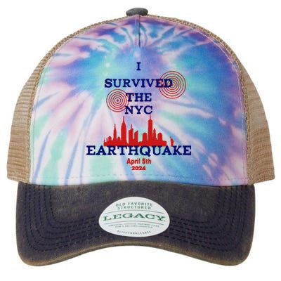 I Survived The Nyc Earthquake Legacy Tie Dye Trucker Hat