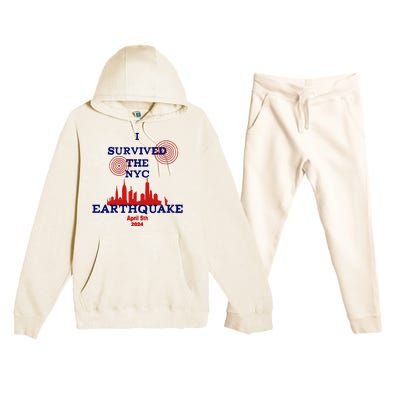 I Survived The Nyc Earthquake Premium Hooded Sweatsuit Set