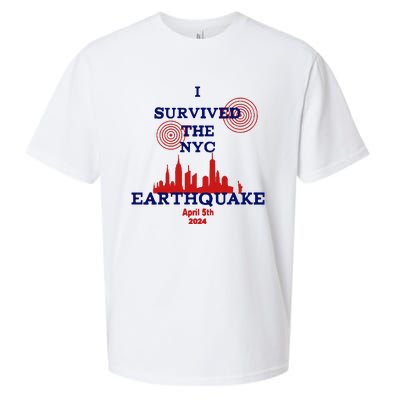 I Survived The Nyc Earthquake Sueded Cloud Jersey T-Shirt