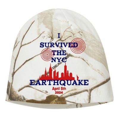 I Survived The Nyc Earthquake Kati - Camo Knit Beanie