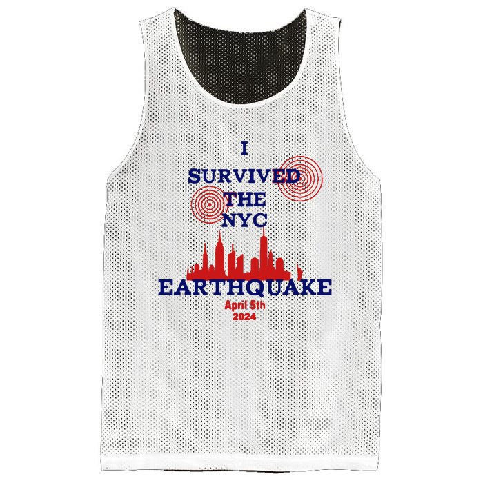 I Survived The Nyc Earthquake Mesh Reversible Basketball Jersey Tank