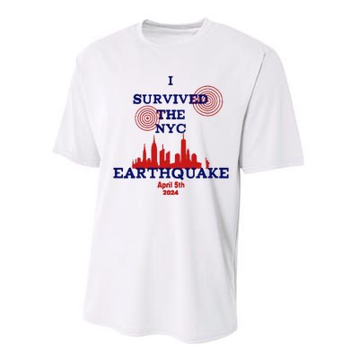 I Survived The Nyc Earthquake Performance Sprint T-Shirt