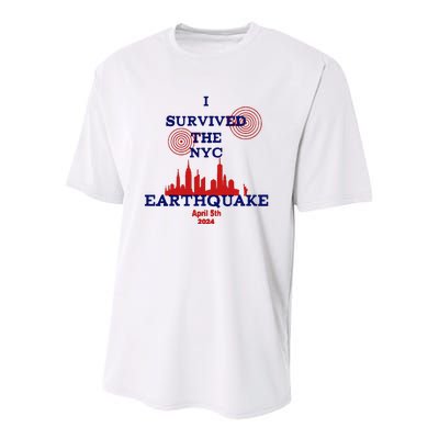 I Survived The Nyc Earthquake Youth Performance Sprint T-Shirt