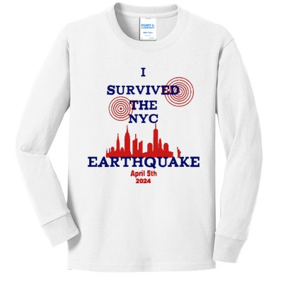 I Survived The Nyc Earthquake Kids Long Sleeve Shirt