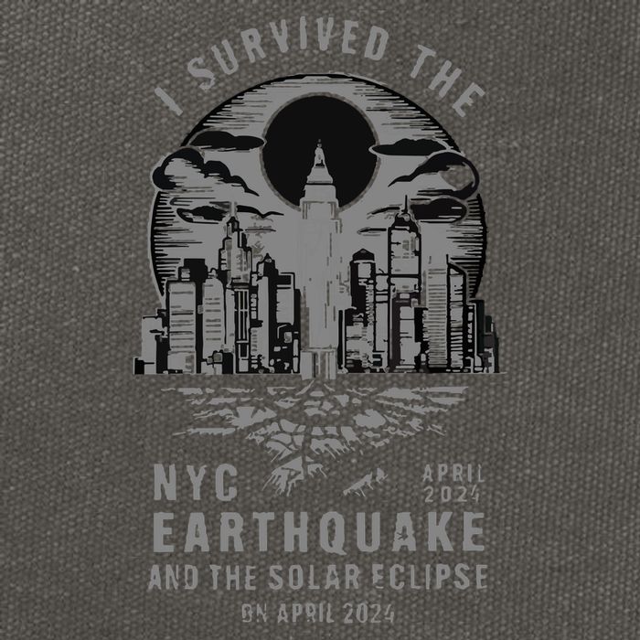 I Survived The Nyc Earthquake And The Solar Eclipse Cotton Canvas Backpack