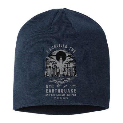 I Survived The Nyc Earthquake And The Solar Eclipse Sustainable Beanie