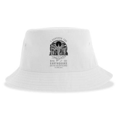I Survived The Nyc Earthquake And The Solar Eclipse Sustainable Bucket Hat