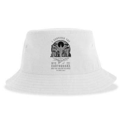 I Survived The Nyc Earthquake And The Solar Eclipse Sustainable Bucket Hat