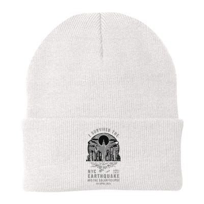 I Survived The Nyc Earthquake And The Solar Eclipse Knit Cap Winter Beanie