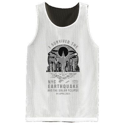 I Survived The Nyc Earthquake And The Solar Eclipse Mesh Reversible Basketball Jersey Tank
