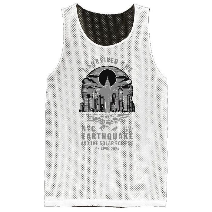 I Survived The Nyc Earthquake And The Solar Eclipse Mesh Reversible Basketball Jersey Tank