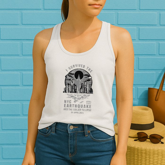 I Survived The Nyc Earthquake And The Solar Eclipse Womens Tank Top