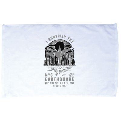 I Survived The Nyc Earthquake And The Solar Eclipse Microfiber Hand Towel