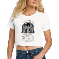I Survived The Nyc Earthquake And The Solar Eclipse Crop Top