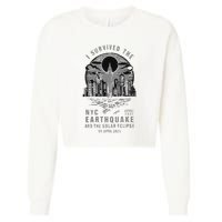 I Survived The Nyc Earthquake And The Solar Eclipse Cropped Pullover Crew