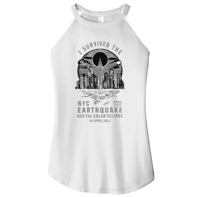 I Survived The Nyc Earthquake And The Solar Eclipse Women's Perfect Tri Rocker Tank