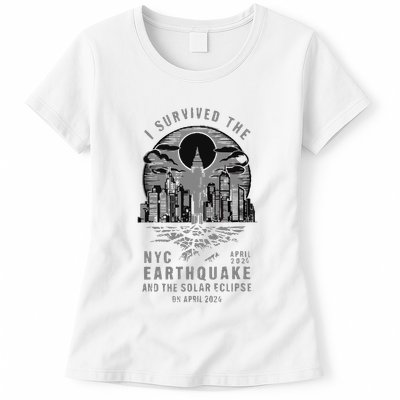 I Survived The Nyc Earthquake And The Solar Eclipse Womens T-Shirt