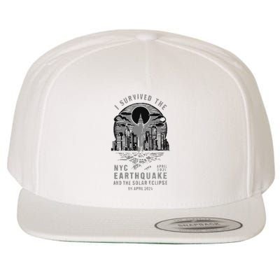 I Survived The Nyc Earthquake And The Solar Eclipse Wool Snapback Cap