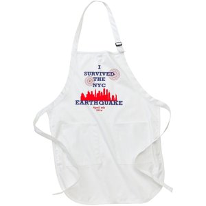 I Survived The Nyc Earthquake Full-Length Apron With Pockets