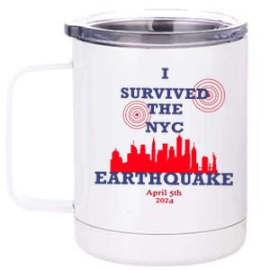 I Survived The Nyc Earthquake 12 oz Stainless Steel Tumbler Cup