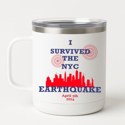 I Survived The Nyc Earthquake 12 oz Stainless Steel Tumbler Cup