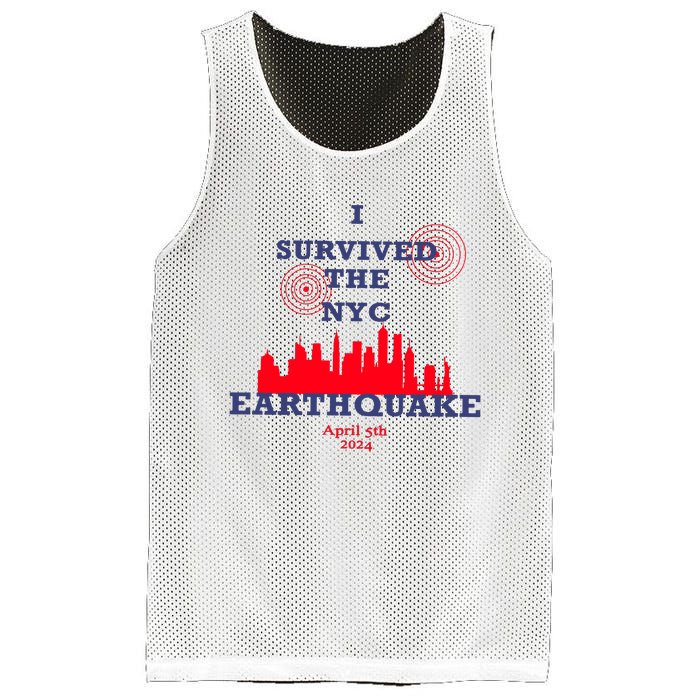 I Survived The Nyc Earthquake Mesh Reversible Basketball Jersey Tank