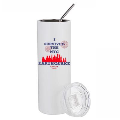 I Survived The Nyc Earthquake Stainless Steel Tumbler