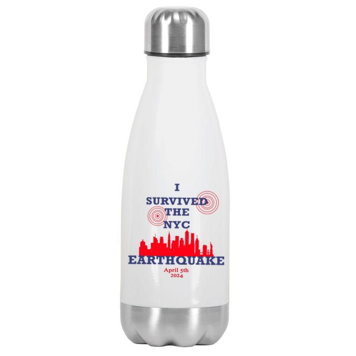 I Survived The Nyc Earthquake Stainless Steel Insulated Water Bottle