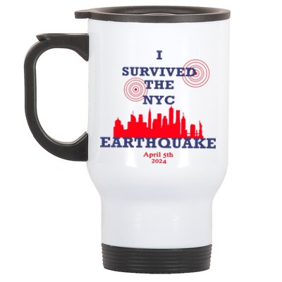 I Survived The Nyc Earthquake Stainless Steel Travel Mug