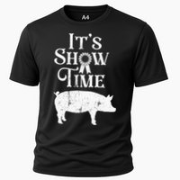 It's Show Time Swine Show Pig Lover County Fair Gift Lt Cooling Performance Crew T-Shirt