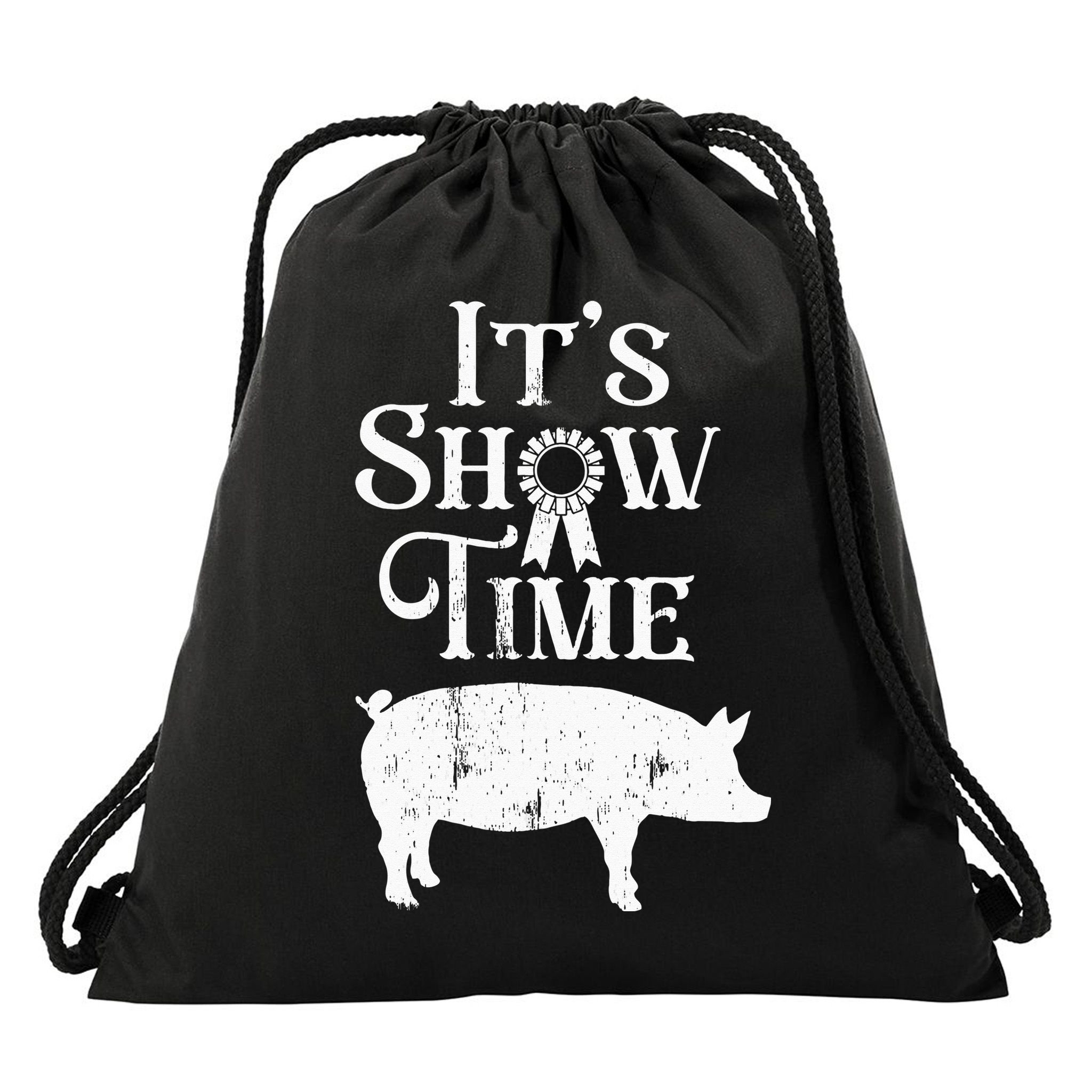 It's Show Time Swine Show Pig Lover County Fair Gift Lt Drawstring Bag