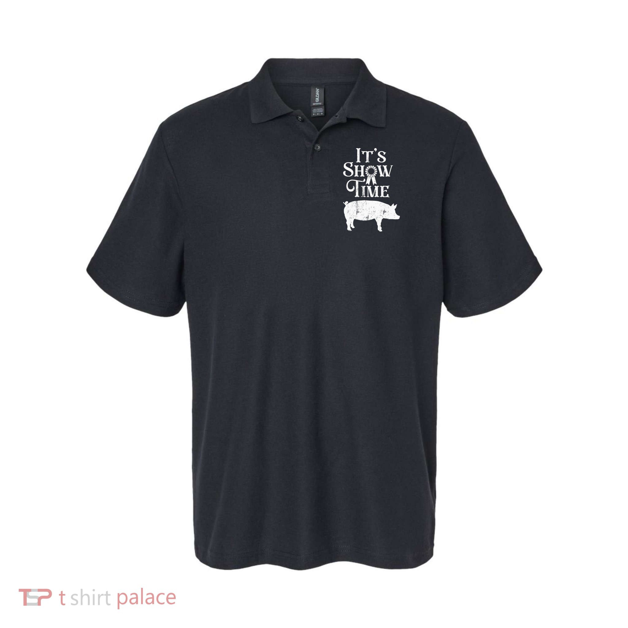 It's Show Time Swine Show Pig Lover County Fair Gift Lt Polo