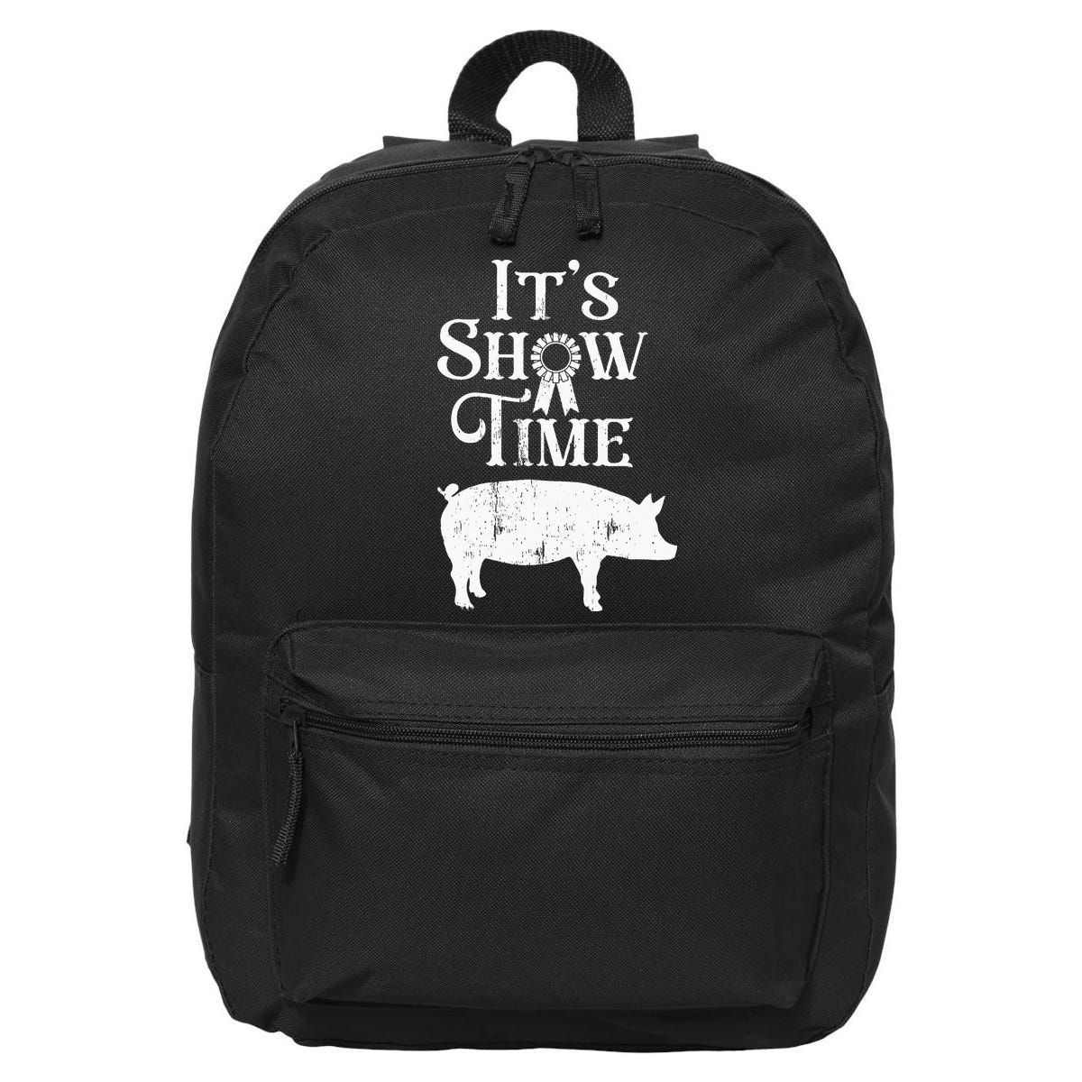 It's Show Time Swine Show Pig Lover County Fair Gift Lt 16 in Basic Backpack