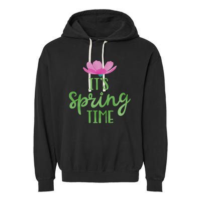 It's Spring Time Flower Garment-Dyed Fleece Hoodie