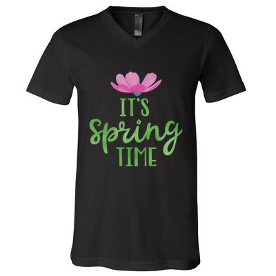 It's Spring Time Flower V-Neck T-Shirt
