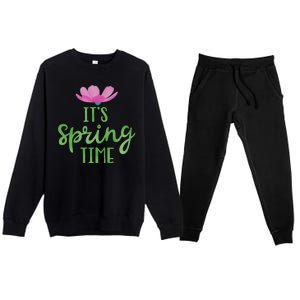 It's Spring Time Flower Premium Crewneck Sweatsuit Set