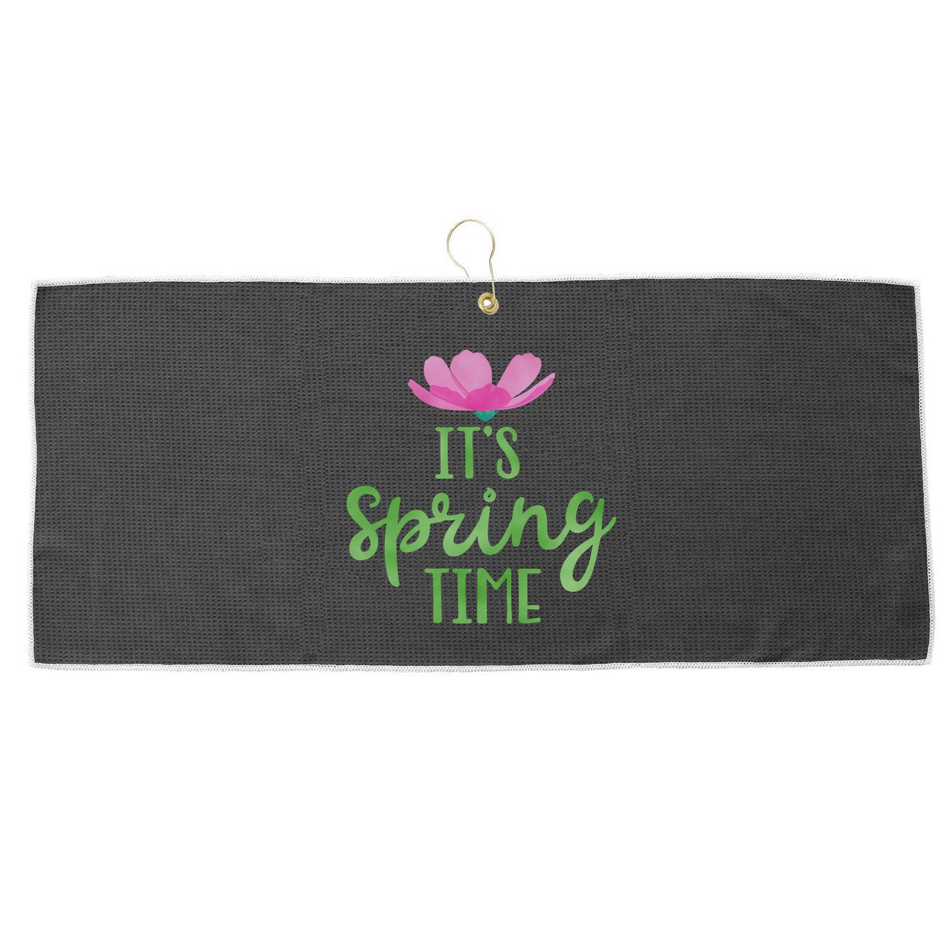 It's Spring Time Flower Large Microfiber Waffle Golf Towel