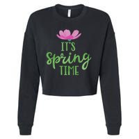 It's Spring Time Flower Cropped Pullover Crew